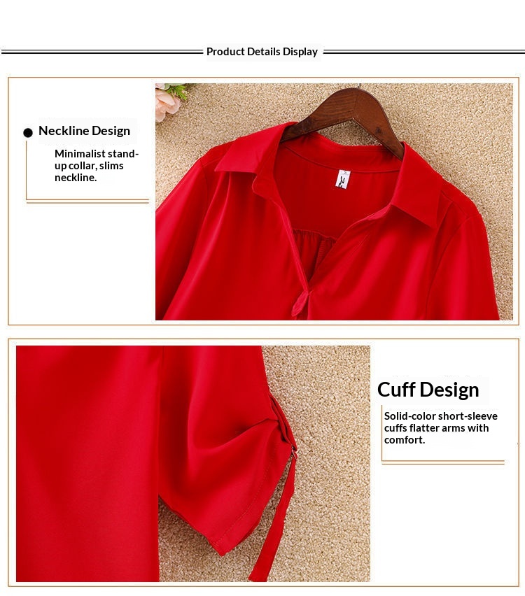 Elegant Women's Chiffon Blouse Mid-length Summer Loose Top_voghion.com