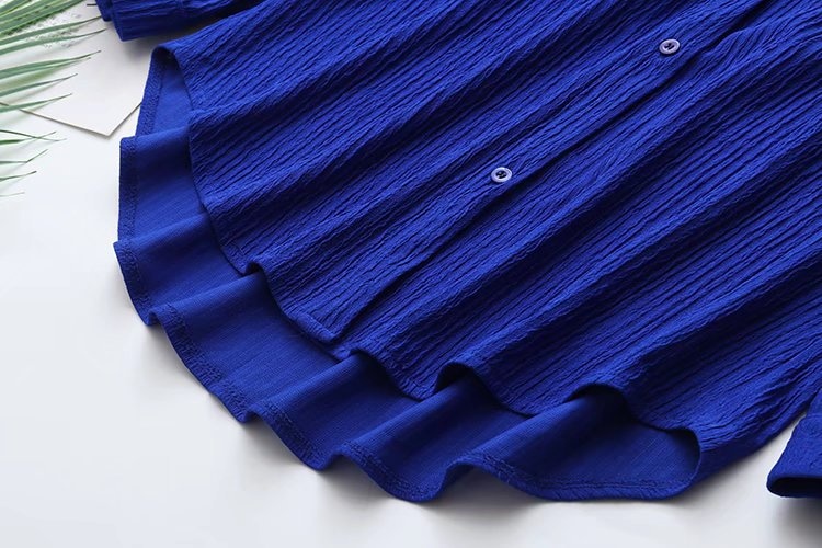 Elegante Damen Langarmbluse Aus Knitterstoff Für Den Alltag_voghion.com