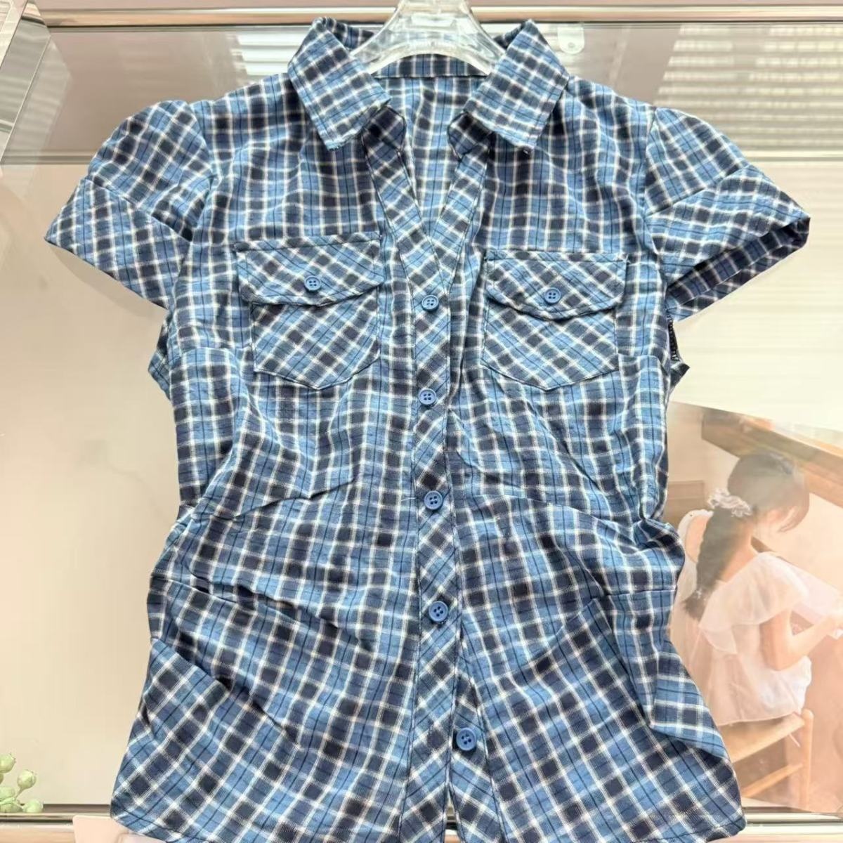 Camicia donna stile coreano con cintura in vita e tasche_voghion.com
