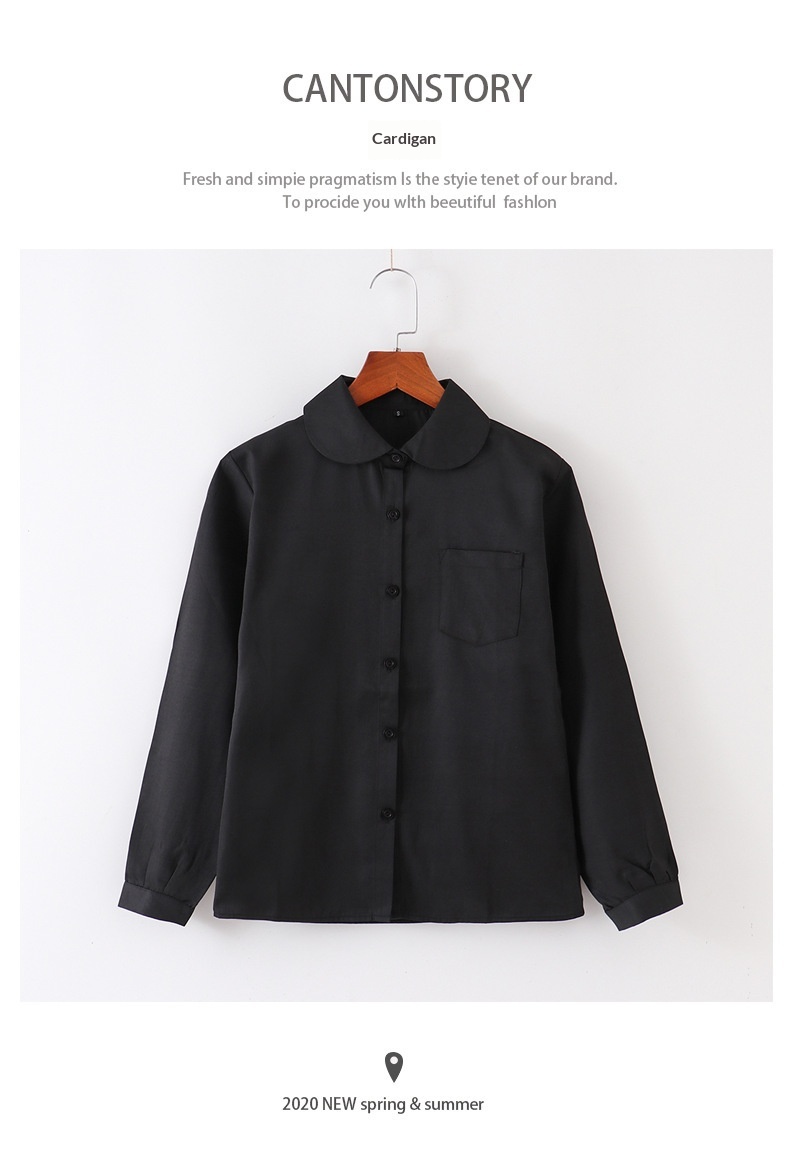 Camicia giapponese uniforme scolastica donna blusa bianca maniche_voghion.com