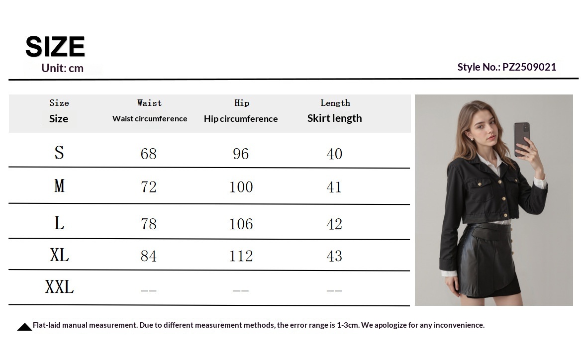 Women's Leather Patchwork A-line Skirt With Back Zipper And Pocket_voghion.com