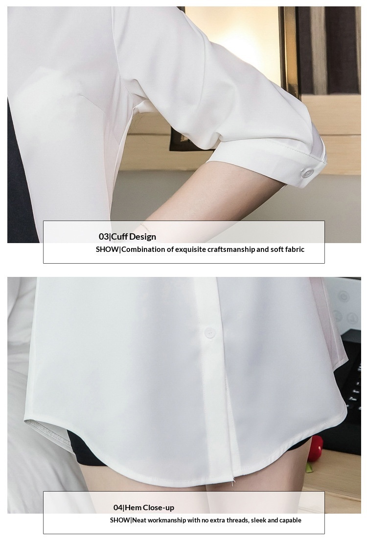 Camicia donna bianca estiva blusa ampia a maniche corte top_voghion.com