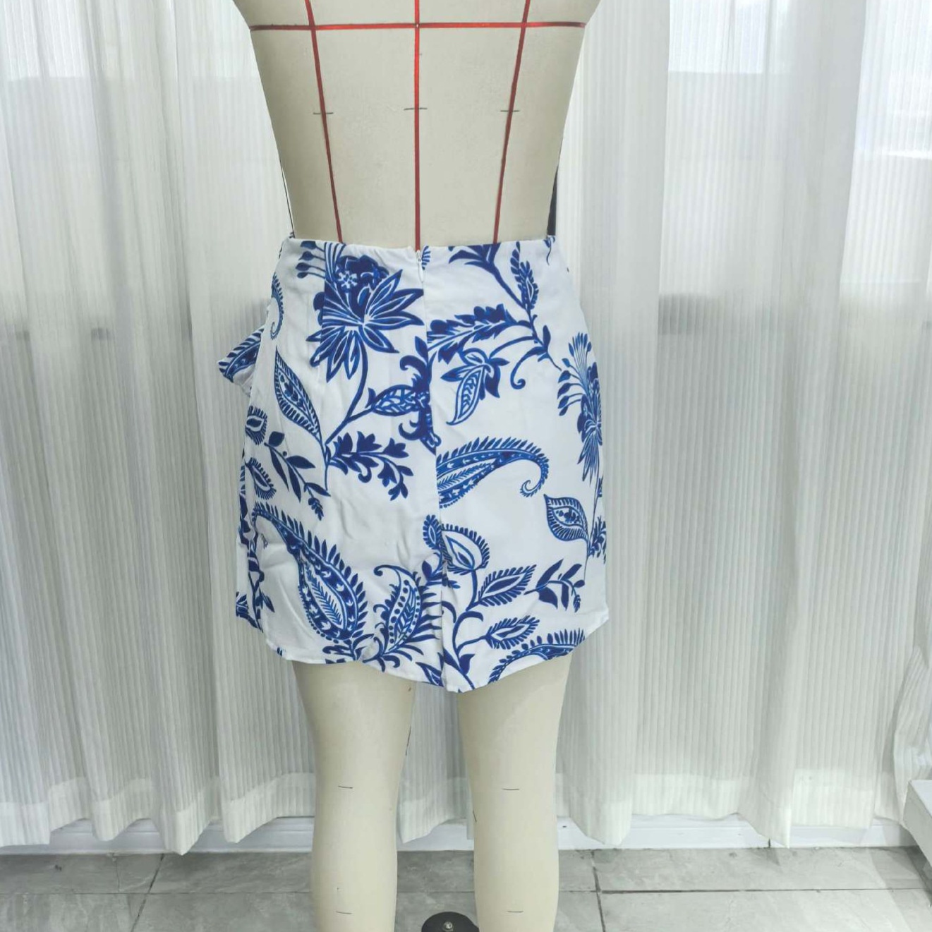 Spring Summer New European And American Cross-border Printed Short Skirt, Fashionable Women's Clothing With Drapey Bow_voghion.com