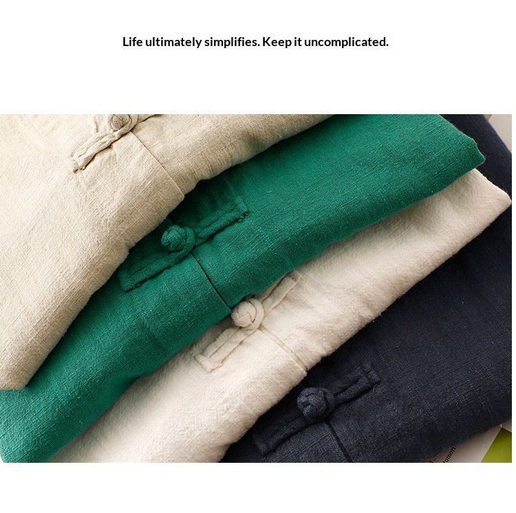 Damen Bluse Aus Baumwoll-leinen Im Chinesischen Stil Locker_voghion.com