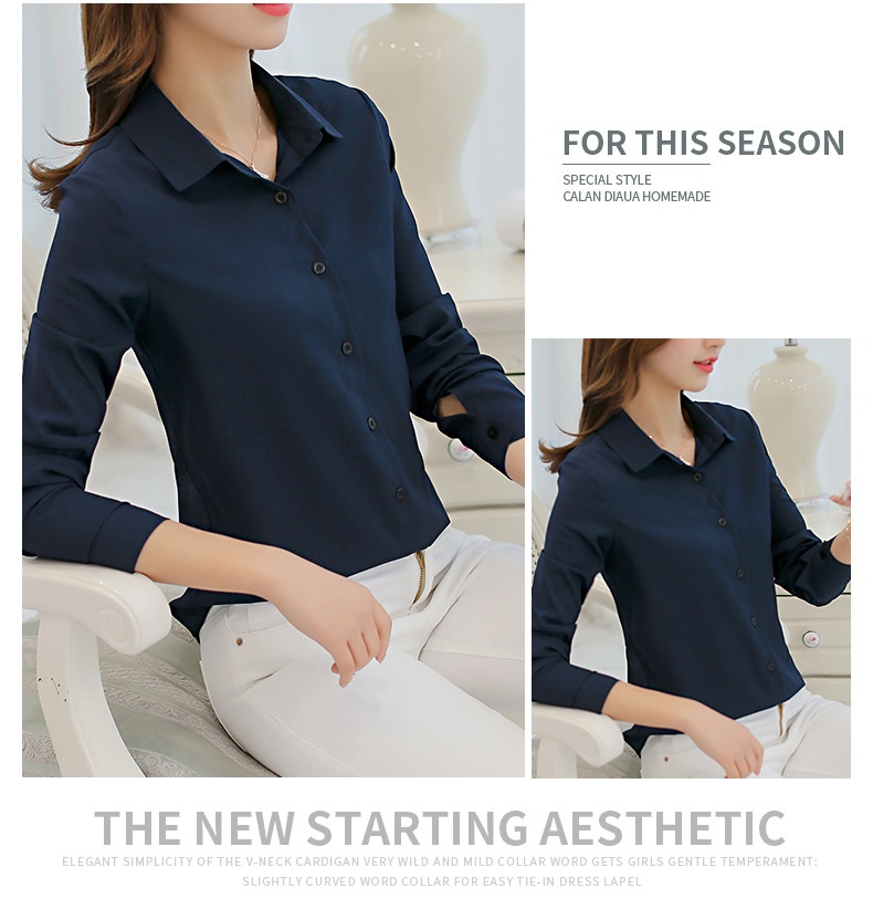 Damen Bluse Langarm Slim Fit Modisch Versatil Casual Hemd Damen_voghion.com