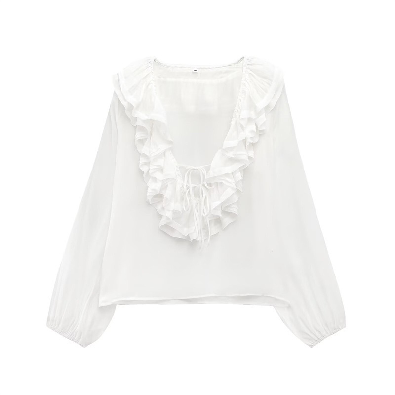 Camicetta donna a maniche lunghe con strati stile europeo_voghion.com