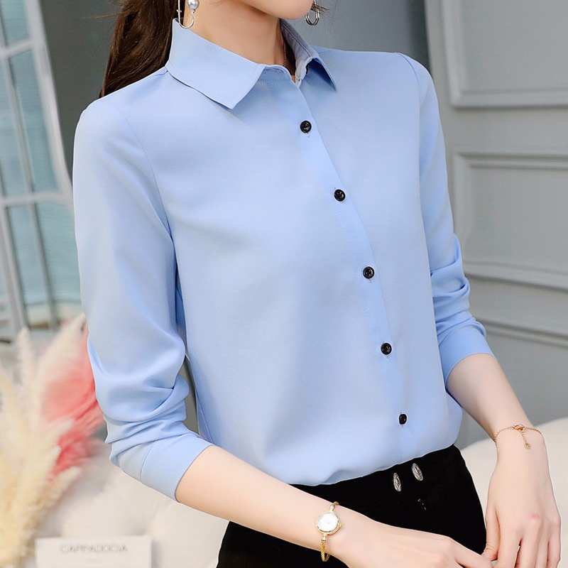Caidai Fei 2025 Frühling Sommer Neue Koreanische Stil Slim Fit Vielseitig Plus Größe Basis Mode Hemd Langarm Casual_voghion.com