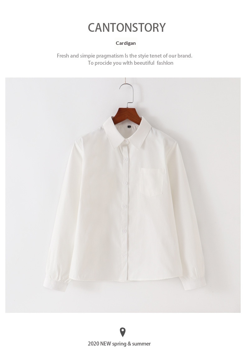 Camicia giapponese uniforme scolastica donna blusa bianca maniche_voghion.com