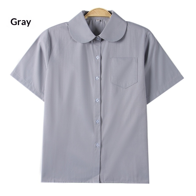 Camicia giapponese jk uniforme scolastica collo rotondo maniche_voghion.com