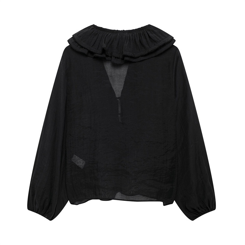 Camicetta donna a maniche lunghe con strati stile europeo_voghion.com