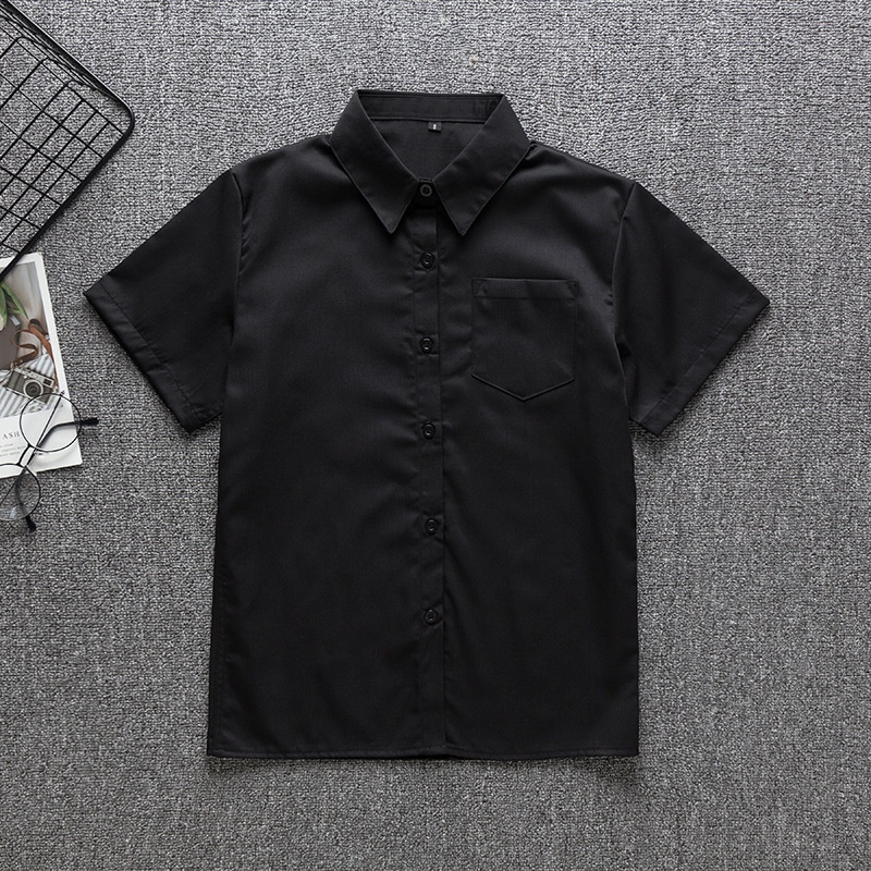 Women's Basic Short-sleeve Shirt With Pointed Collar For Women_voghion.com