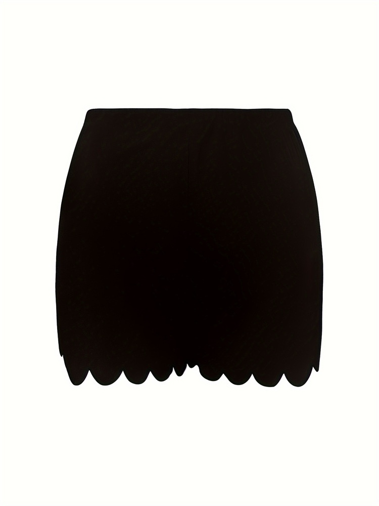 Short en dentelle ondulée décontractée, style européen et américain, polyvalent pour l'été, avec cordon de serrage, jambes larges et légèrement élastique_voghion.com