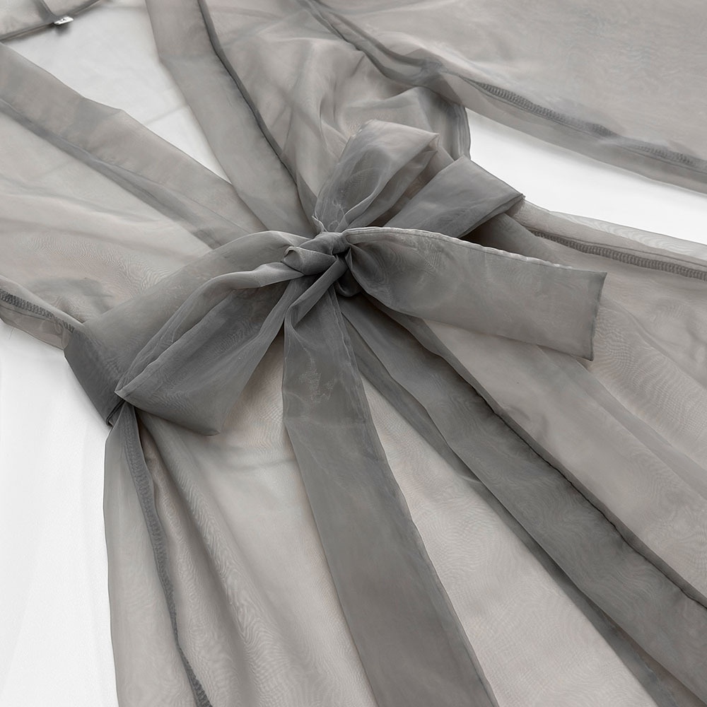 Camicia donna elegante trasparente con maniche a palloncino_voghion.com