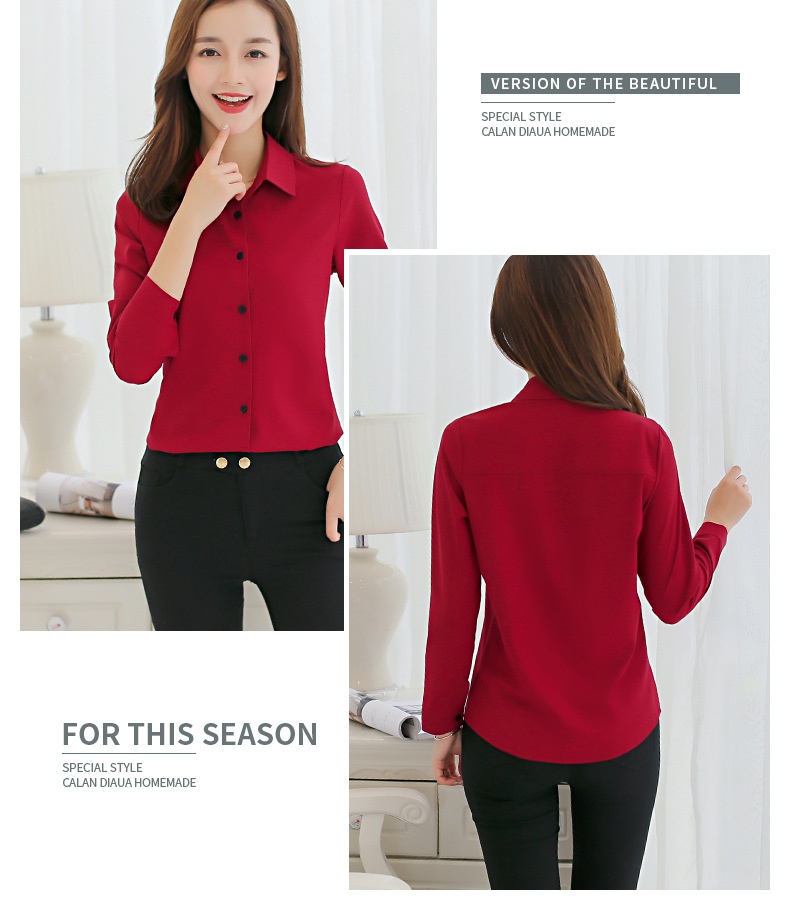 Damen Bluse Langarm Slim Fit Modisch Versatil Casual Hemd Damen_voghion.com