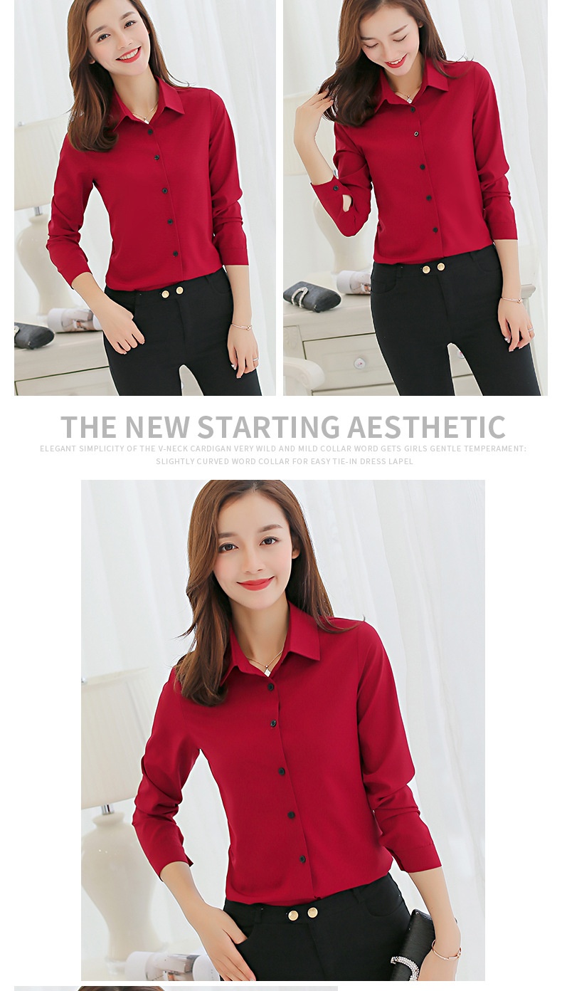 Damen Bluse Langarm Slim Fit Modisch Versatil Casual Hemd Damen_voghion.com