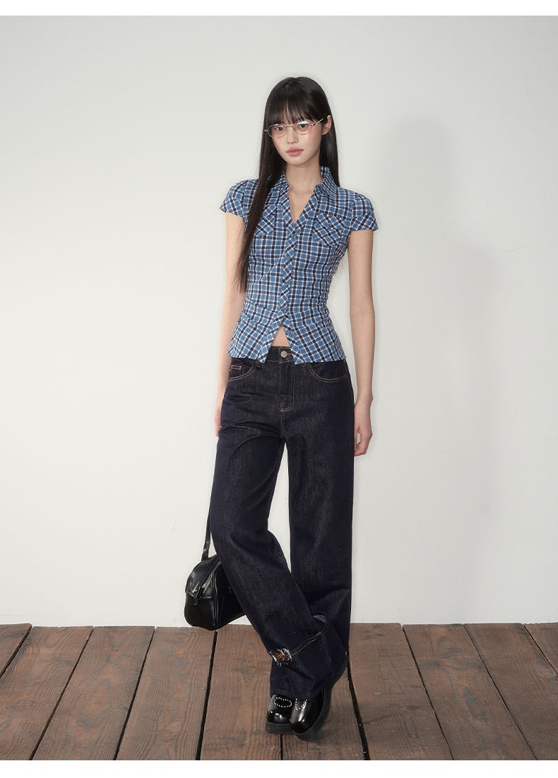 Camicia donna stile coreano con cintura in vita e tasche_voghion.com