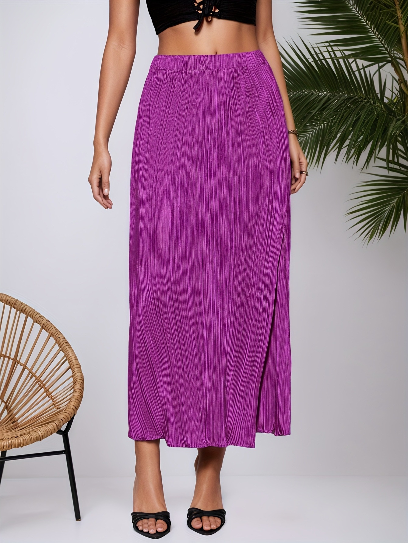 Women's High-waisted Skirt Elegant Summer Plus Size Skirt_voghion.com
