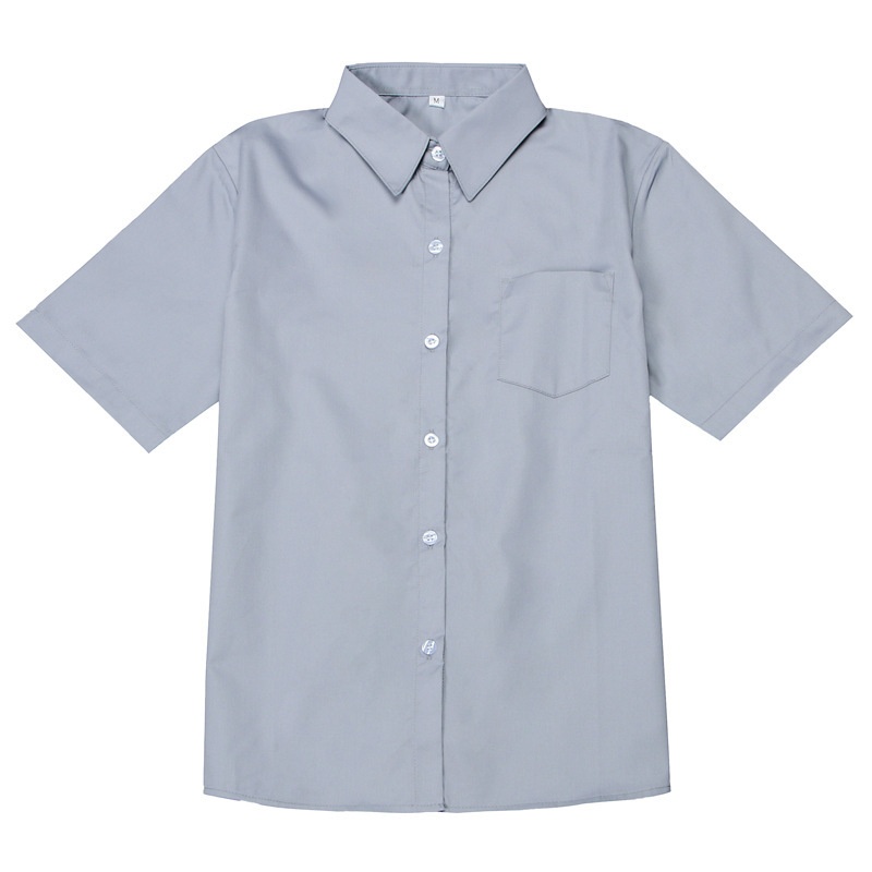 Women's Basic Short-sleeve Shirt With Pointed Collar For Women_voghion.com
