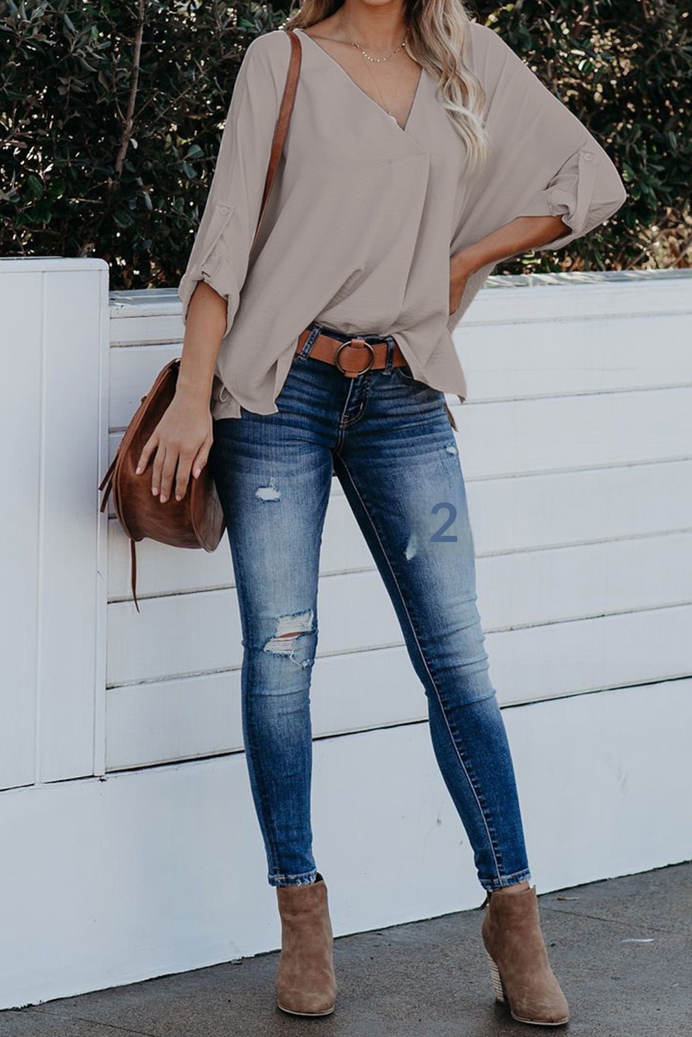 Women's V-neck Chiffon Blouse For Summer Plus Size Elegant Style_voghion.com