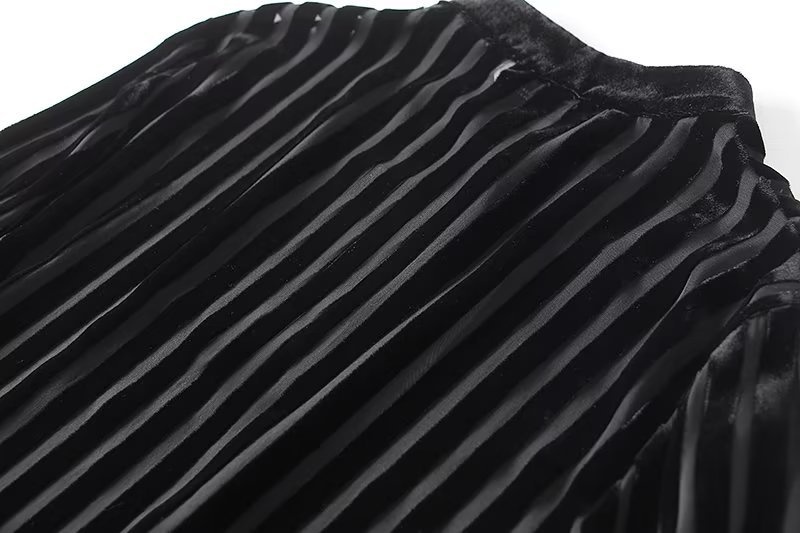 Camicia donna in velluto a righe semitrasparente elegante_voghion.com