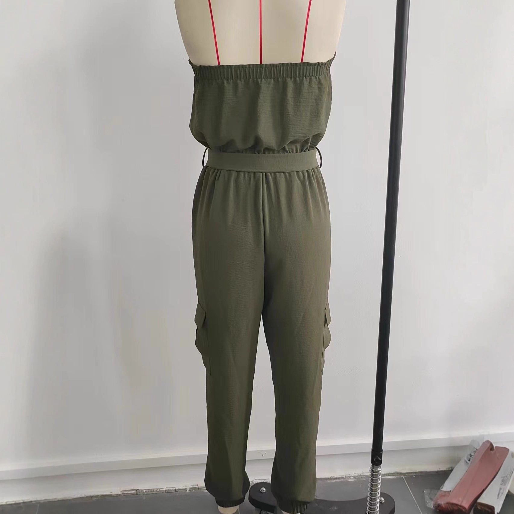 European And American Cross-border Foreign Trade Women's Clothing 2025 Spring/summer Solid Color Strapless Pocket_voghion.com