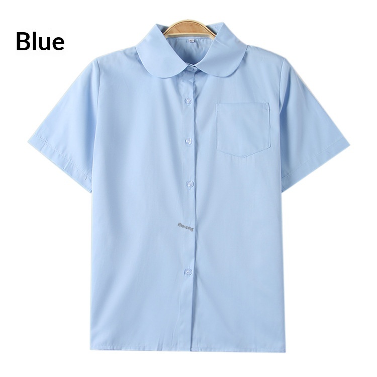 Camicia giapponese jk uniforme scolastica collo rotondo maniche_voghion.com