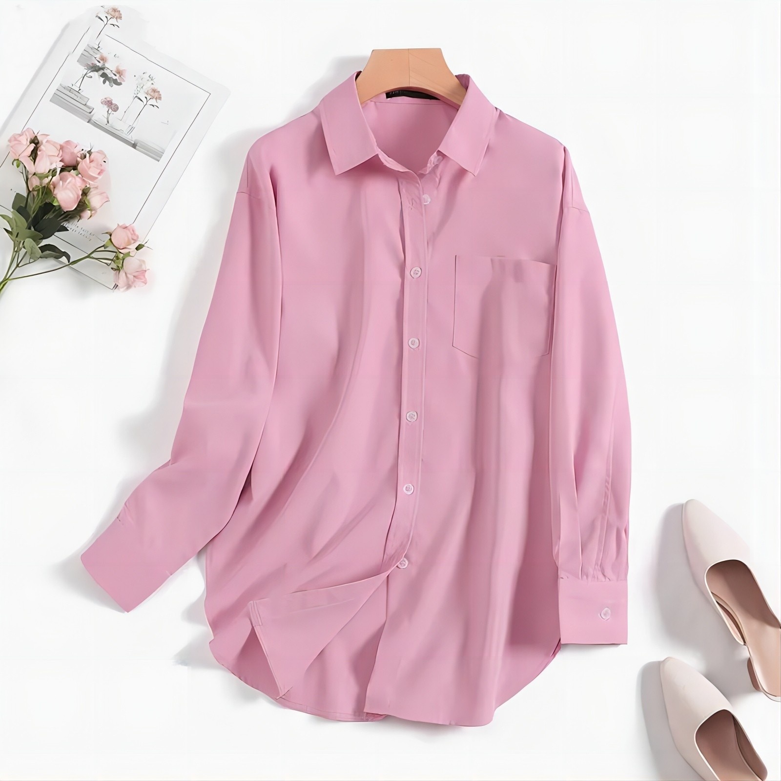 Camicia elegante da donna con colletto e maniche lunghe ufficio_voghion.com