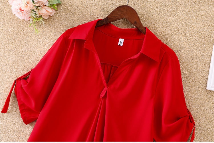 Elegant Women's Chiffon Blouse Mid-length Summer Loose Top_voghion.com