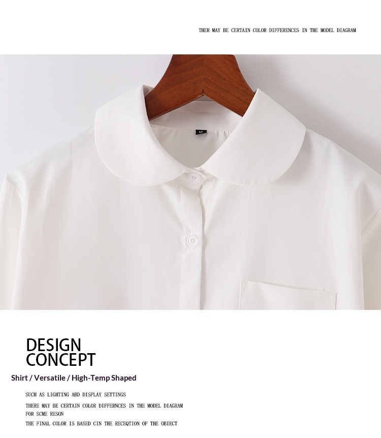Camicia giapponese uniforme scolastica donna blusa bianca maniche_voghion.com