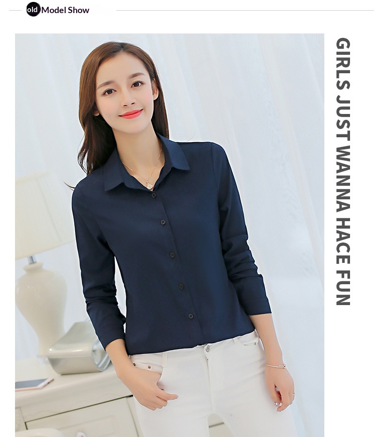 Damen Bluse Langarm Slim Fit Modisch Versatil Casual Hemd Damen_voghion.com