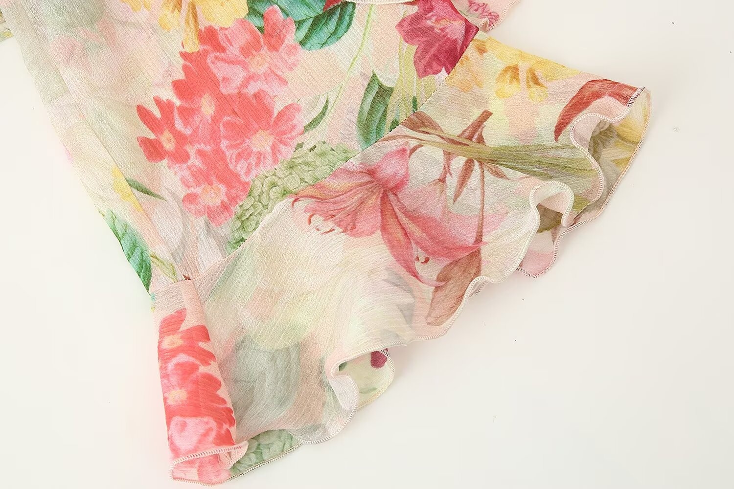 Blumenprint Damen Bluse Mit Lagen-optik Elegantes Langarmshirt_voghion.com
