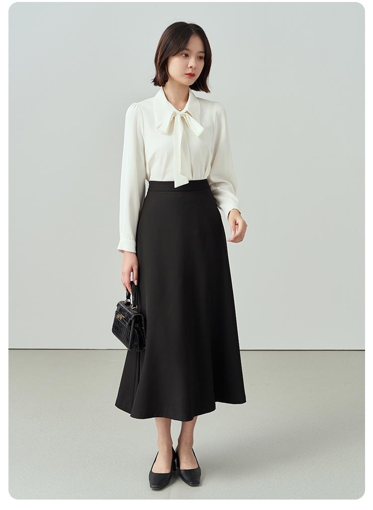 Camicia donna elegante in chiffon con fiocco per colloquio lavoro_voghion.com