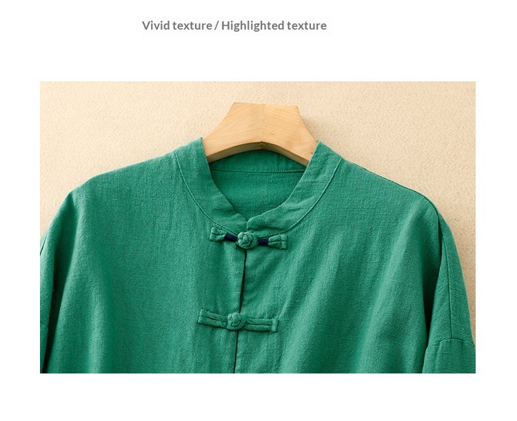 Damen Bluse Aus Baumwoll-leinen Im Chinesischen Stil Locker_voghion.com