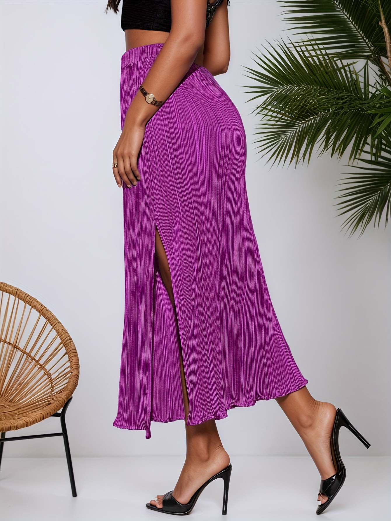 Women's High-waisted Skirt Elegant Summer Plus Size Skirt_voghion.com
