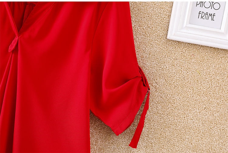 Elegant Women's Chiffon Blouse Mid-length Summer Loose Top_voghion.com