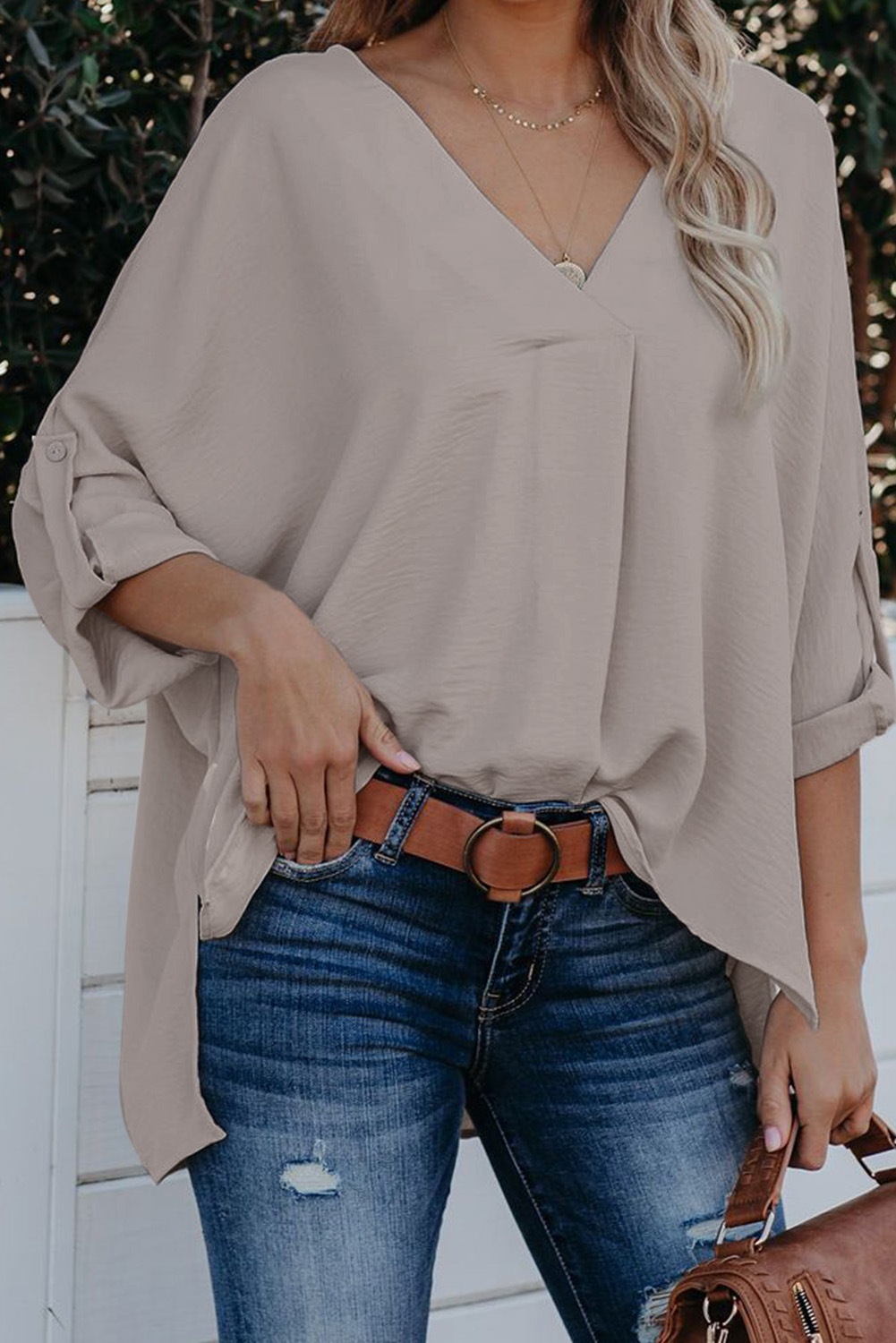 Women's V-neck Chiffon Blouse For Summer Plus Size Elegant Style_voghion.com