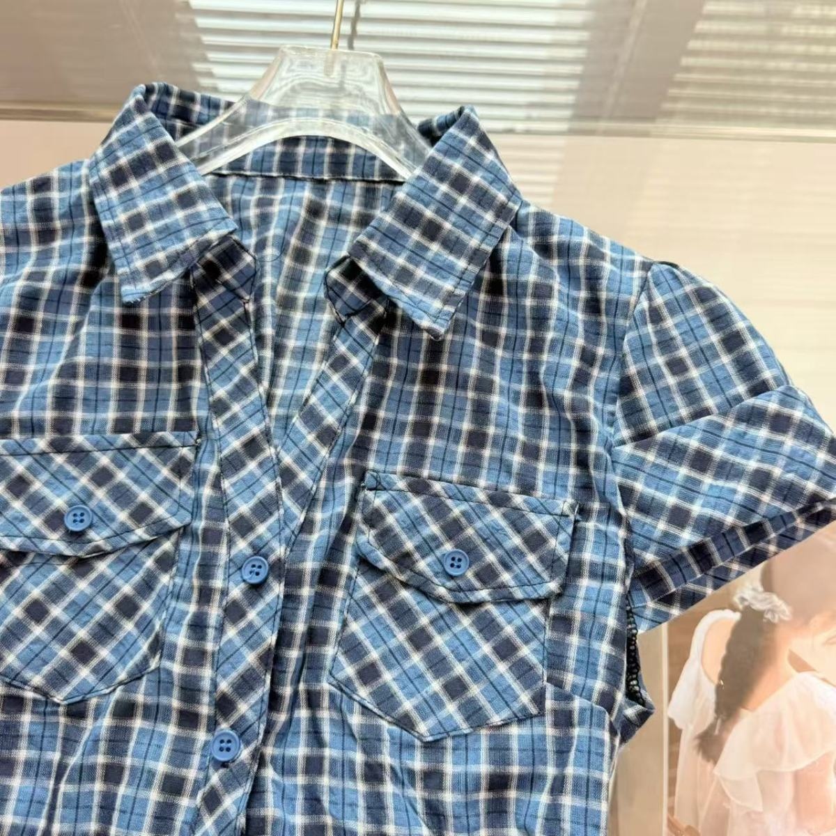 Camicia donna stile coreano con cintura in vita e tasche_voghion.com