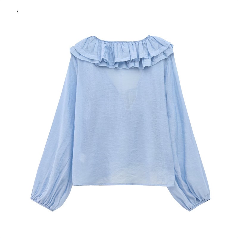 Camicetta donna a maniche lunghe con strati stile europeo_voghion.com