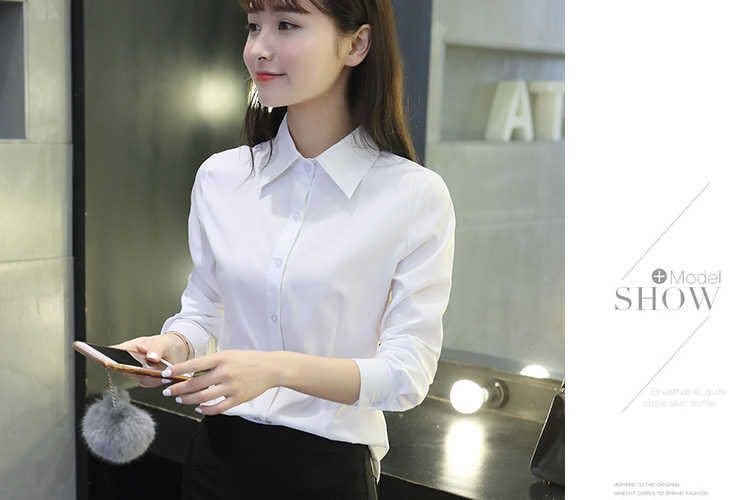 Solid Colour Women's Blouse Korean Style Slim Fit Work Shirt_voghion.com