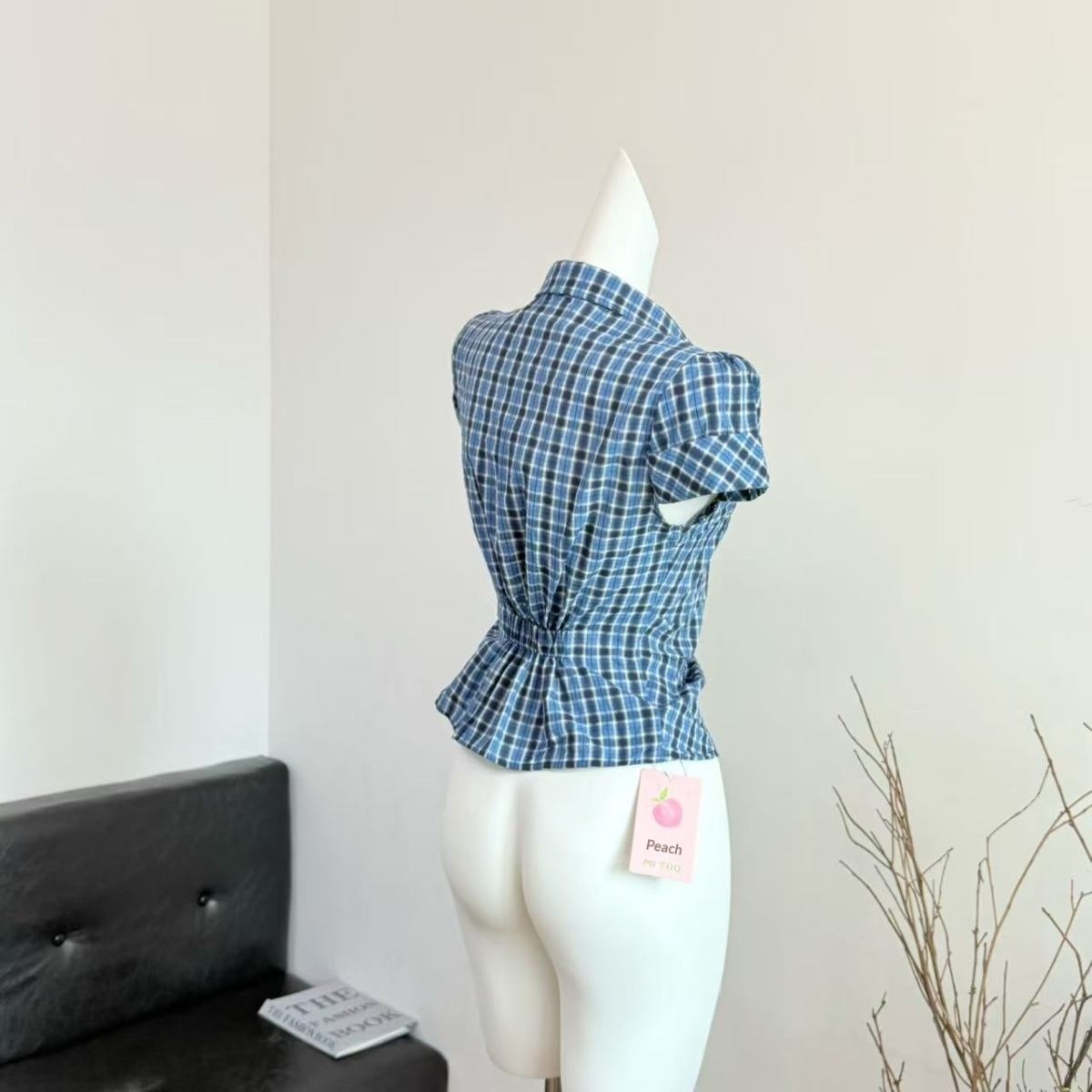 Camicia donna stile coreano con cintura in vita e tasche_voghion.com