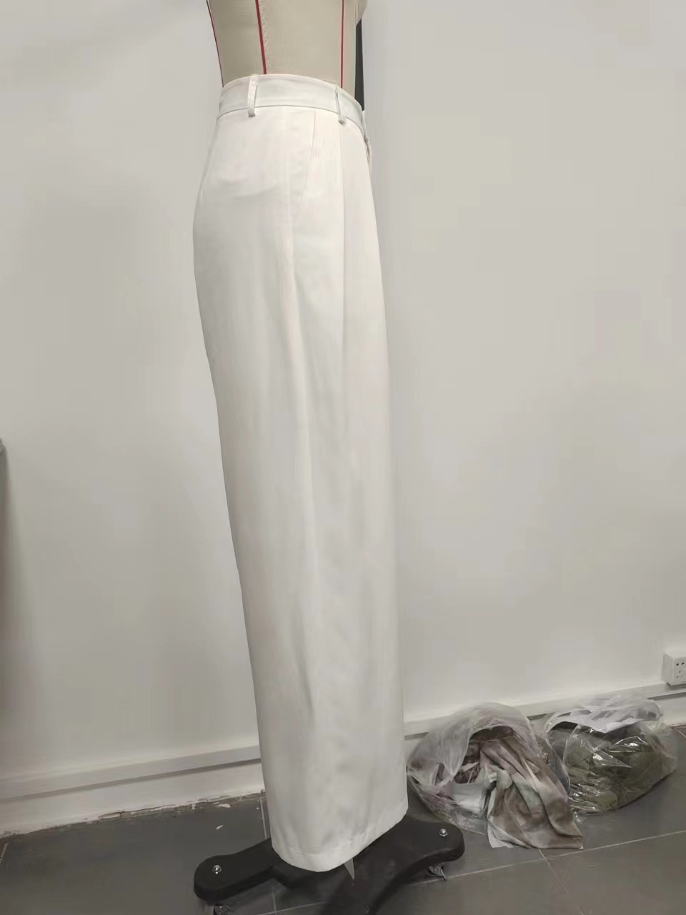 Women's High Waisted Wide Leg Pants Solid Colour Drapey Trousers_voghion.com