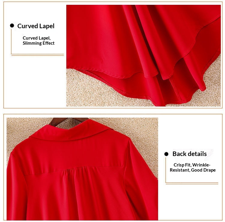 Elegant Women's Chiffon Blouse Mid-length Summer Loose Top_voghion.com