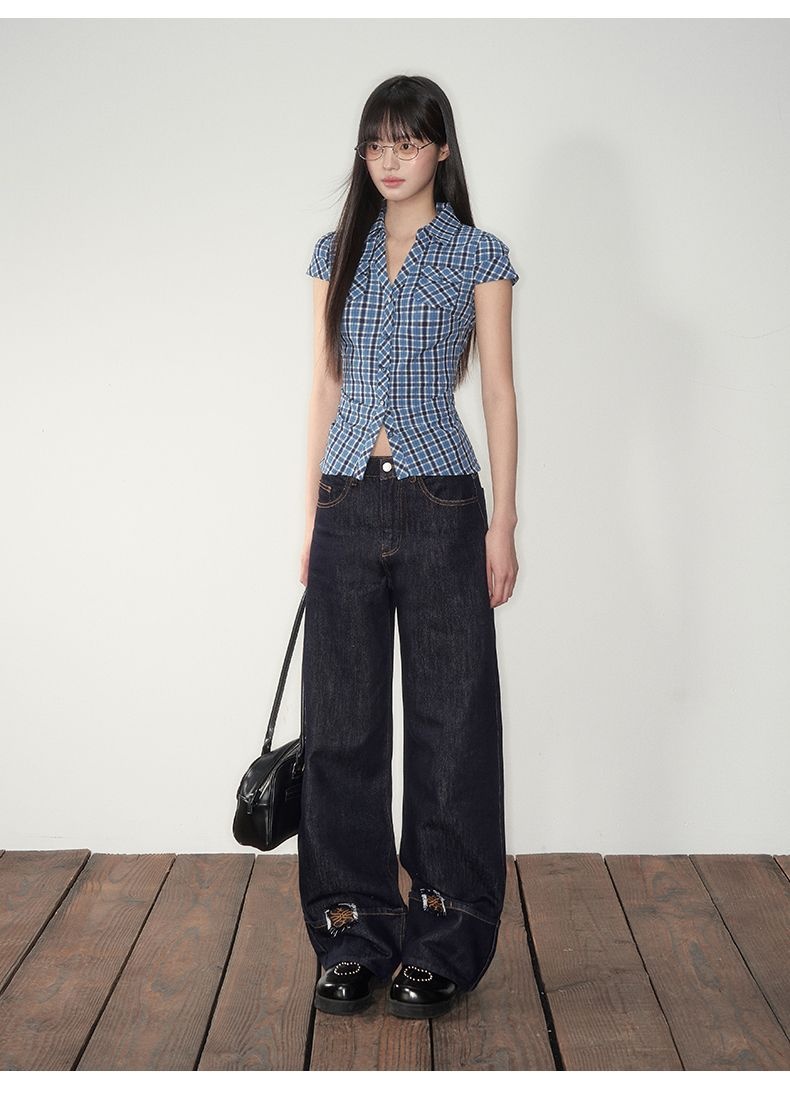 Camicia donna stile coreano con cintura in vita e tasche_voghion.com