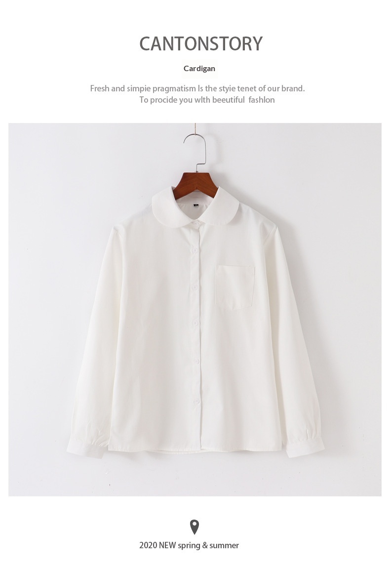Camicia giapponese uniforme scolastica donna blusa bianca maniche_voghion.com