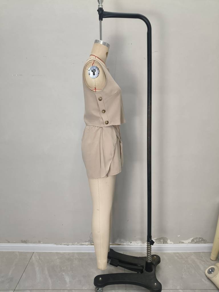 Women's Shorts Two-piece Set With Ruffles And Bow Decoration_voghion.com