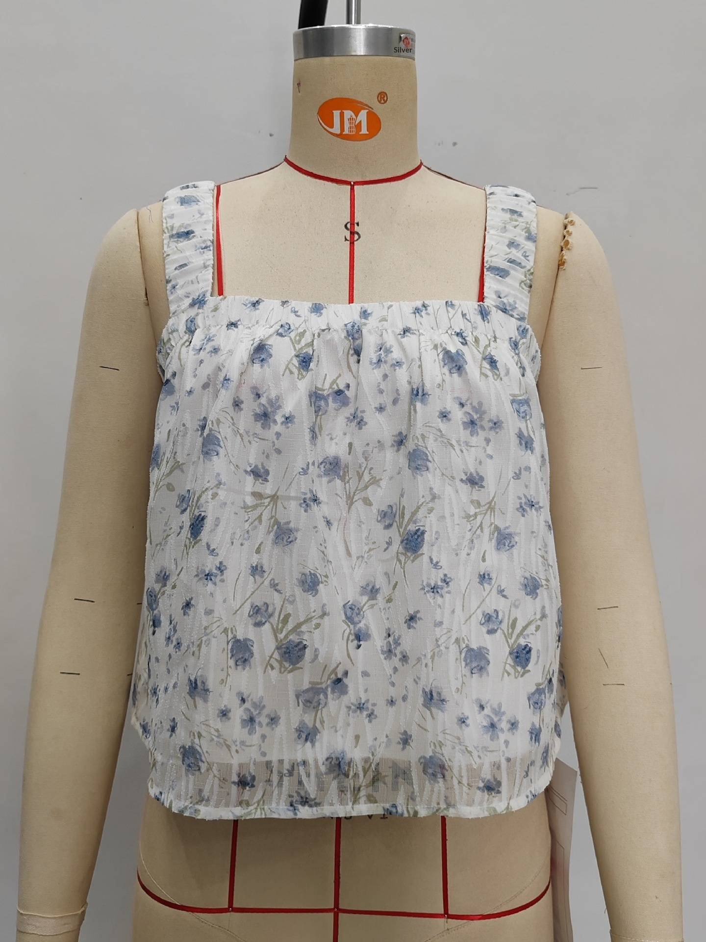 Women's T-shirt With Square Neck And Ruched Back Straps Loose Fit_voghion.com