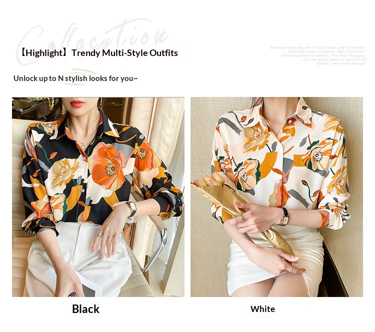 Camicetta elegante da donna a maniche lunghe con fantasia_voghion.com