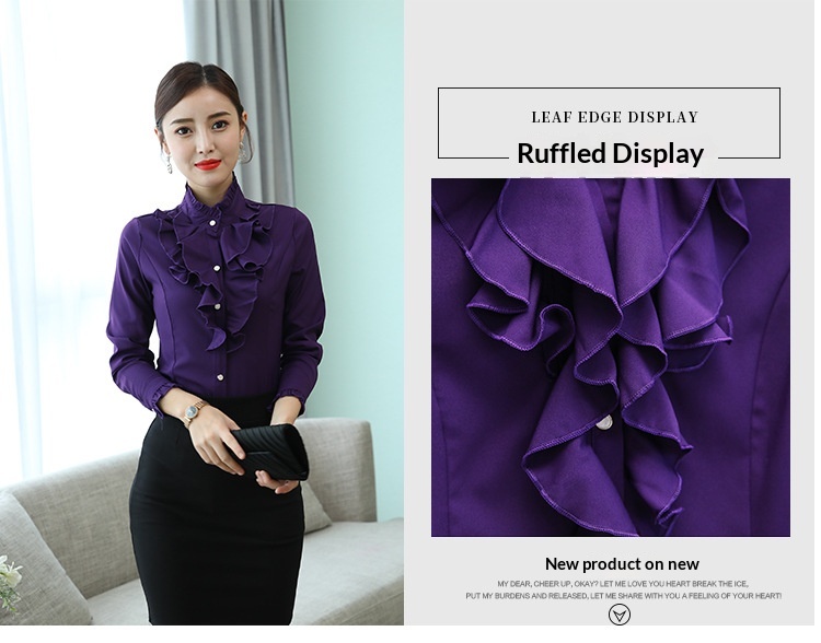 Elegante camicetta donna in pizzo con colletto a collo alto_voghion.com