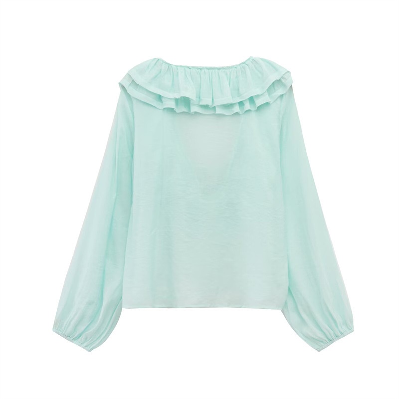 Camicetta donna a maniche lunghe con strati stile europeo_voghion.com