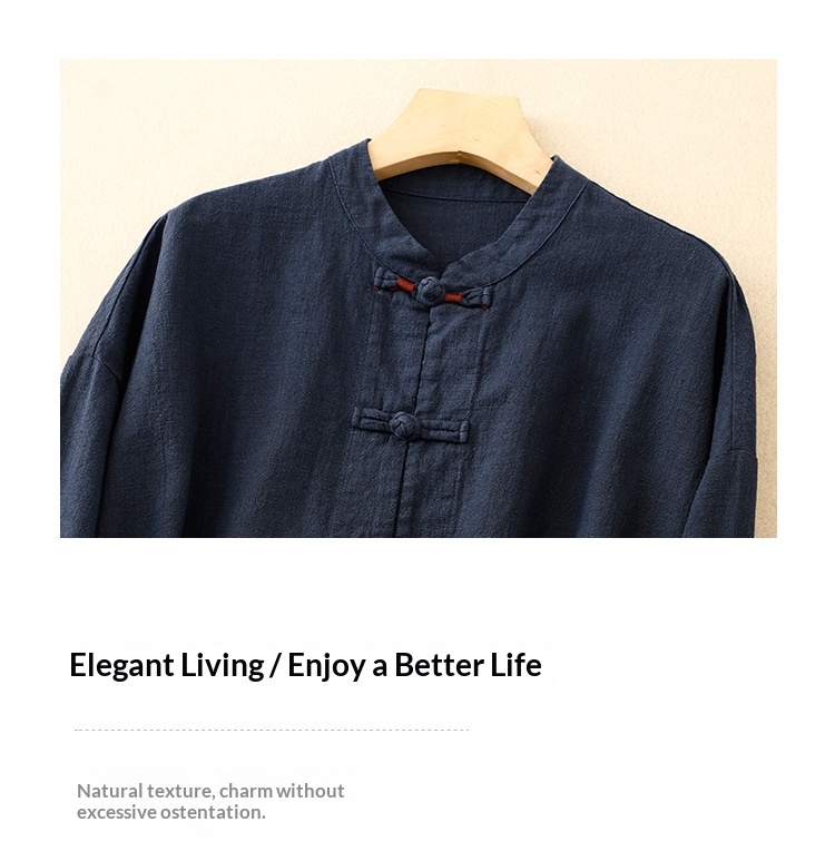 Damen Bluse Aus Baumwoll-leinen Im Chinesischen Stil Locker_voghion.com